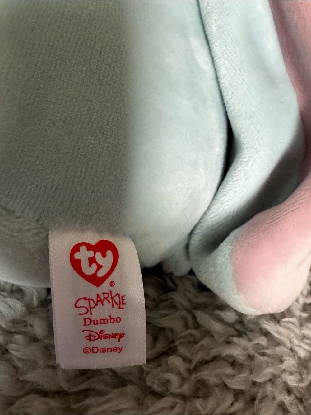 Ty Sparkle Dumbo Beanie Baby Plush 6” Elephant Disney Classic Stuffed Animal Toy